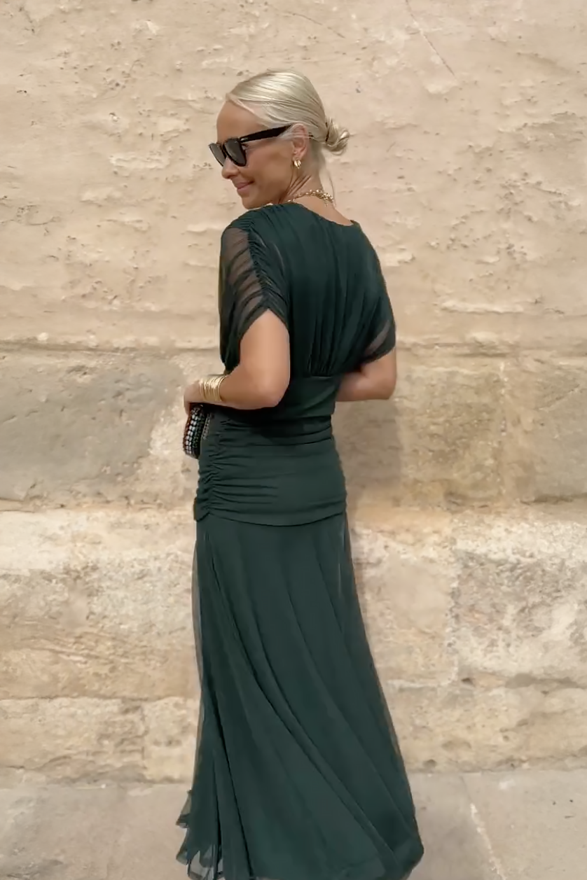 Floor Length Maxi Dress with Graceful Drape