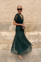 Floor Length Maxi Dress with Graceful Drape