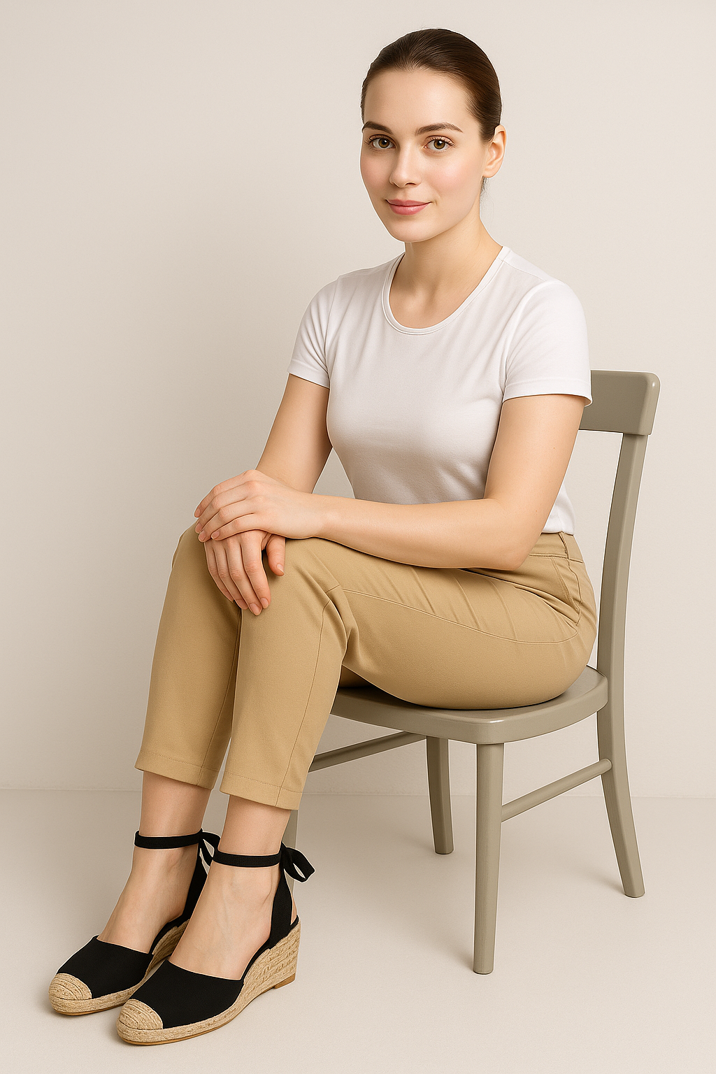 Wedge Espadrilles with Ankle Chain Detail
