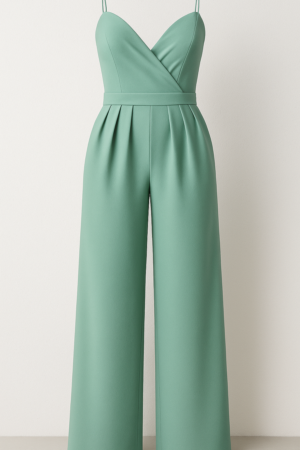 Palazzo Jumpsuit with Sweetheart Neckline and Thin Straps