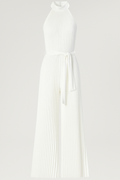 Veckad jumpsuit med halterneck och vida palazzoben