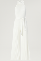 Veckad jumpsuit med halterneck och vida palazzoben