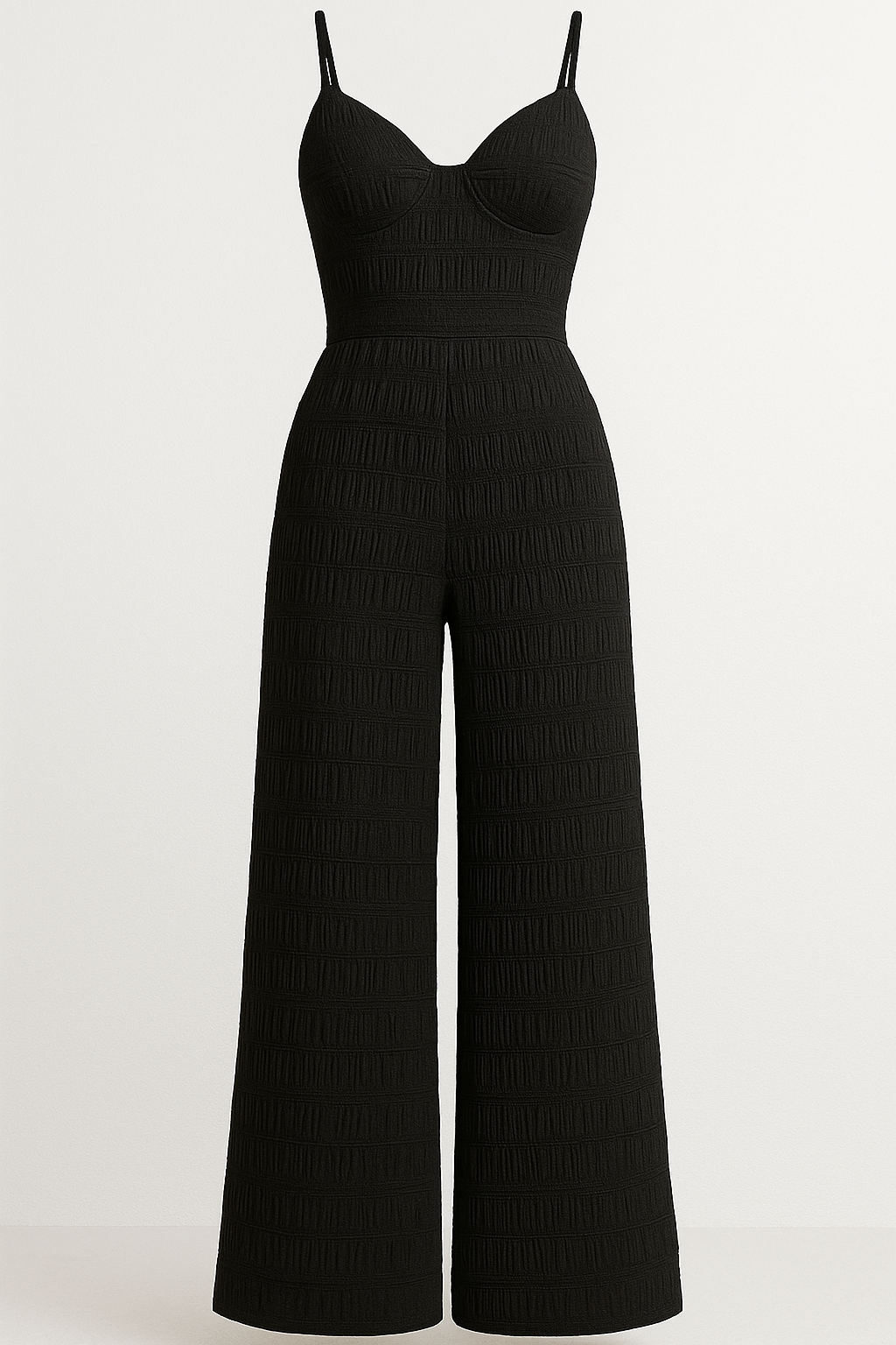 Wide-Leg Jumpsuit with Adjustable Straps and Back Tie