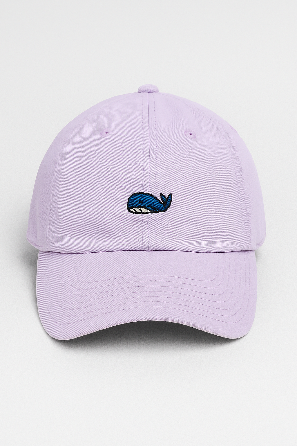 Gorra de algodón de 6 paneles con detalle de ballena bordada