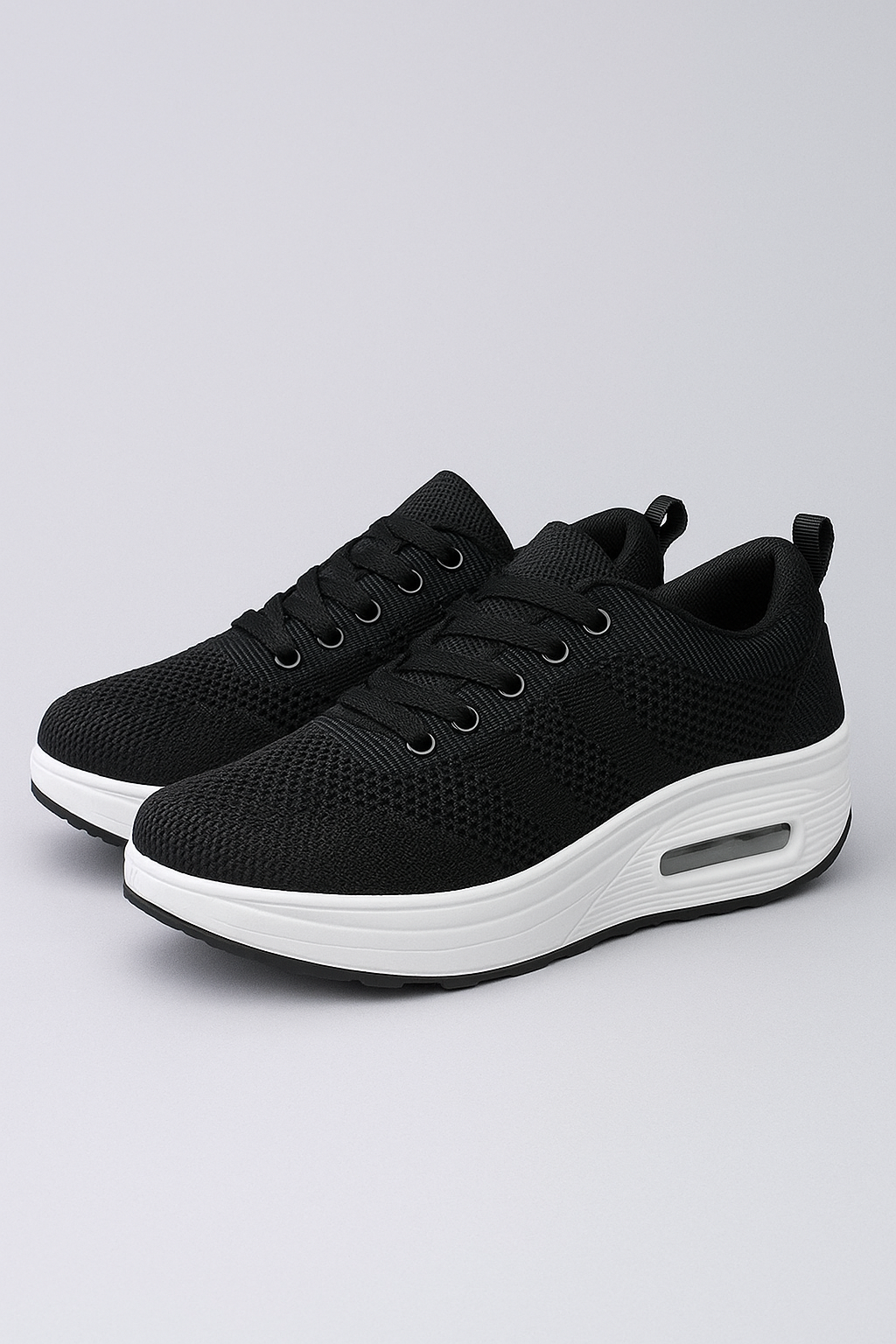 Women's Mesh Trainers with Block Heel Support