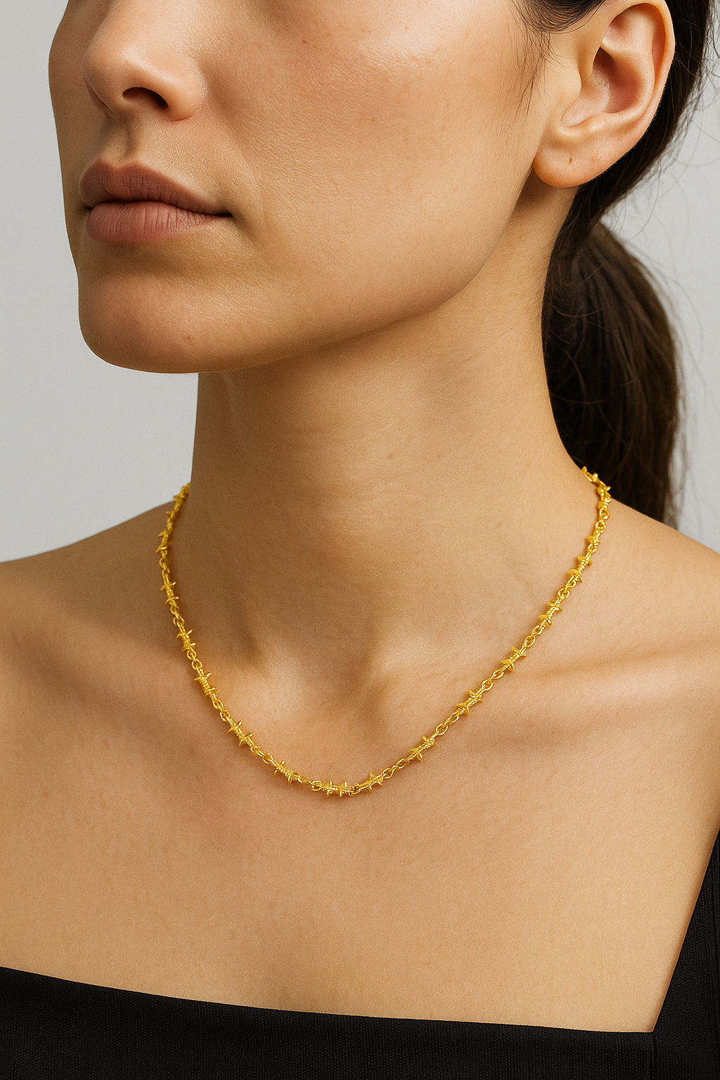 Barbed Wire Style Chain Necklace in Metal for Men