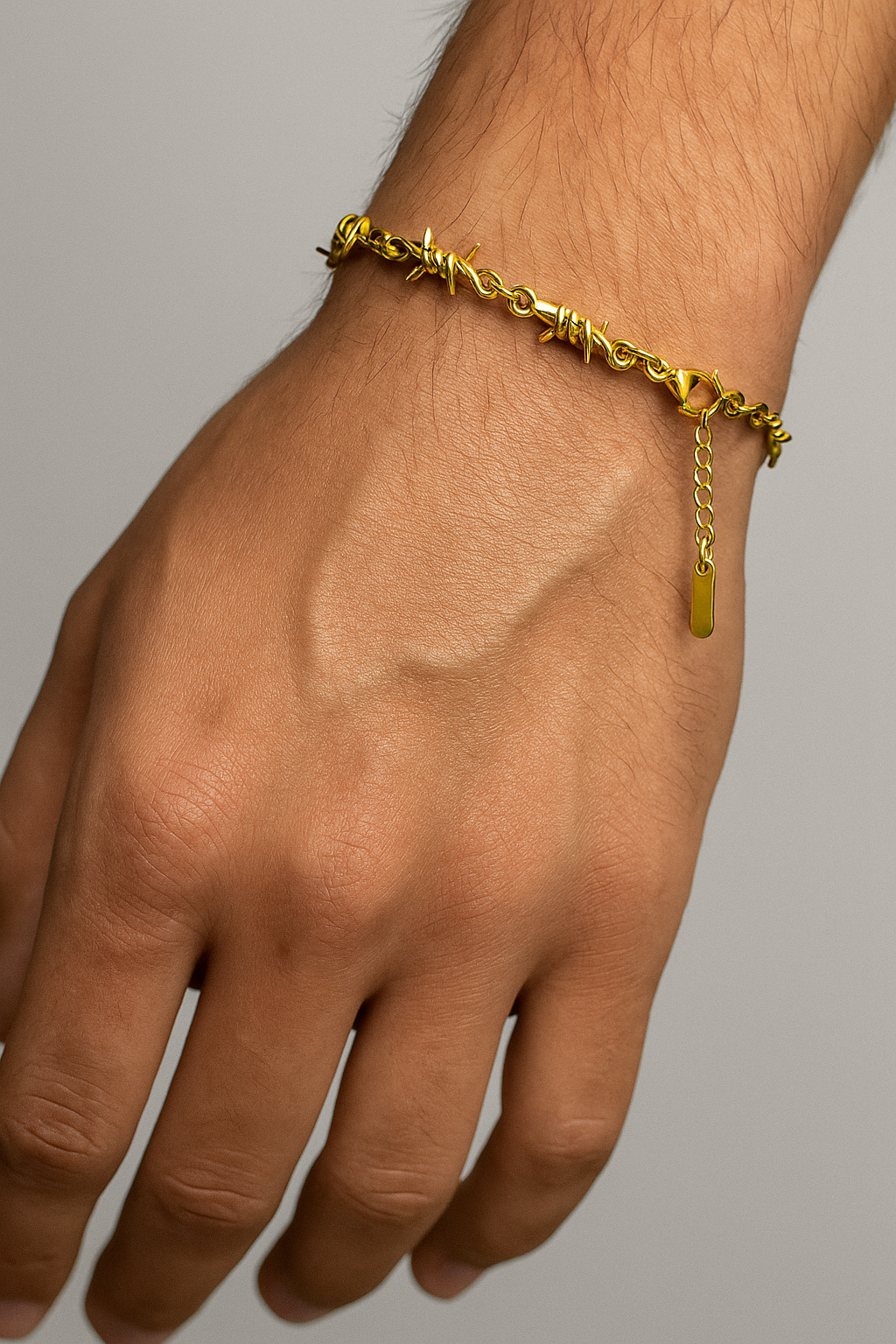 Barbed Wire Design Bracelet with Adjustable Extender Chain