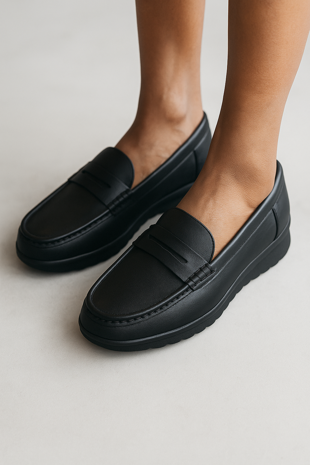 Mocasines clásicos de piel sintética para mujer, de la oficina al fin de semana