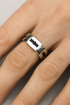 Stainless Steel Ring with Bold Razor Blade Design