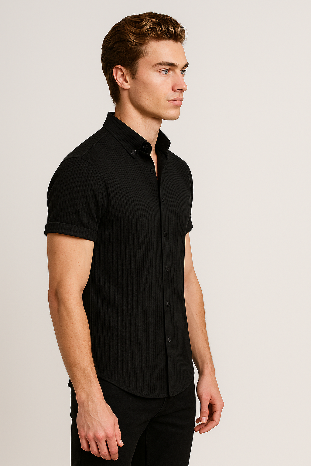 Short-Sleeve Cotton Shirt for Men, Classic Cut