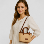 Bolso ligero de paja tejida para las salidas de verano