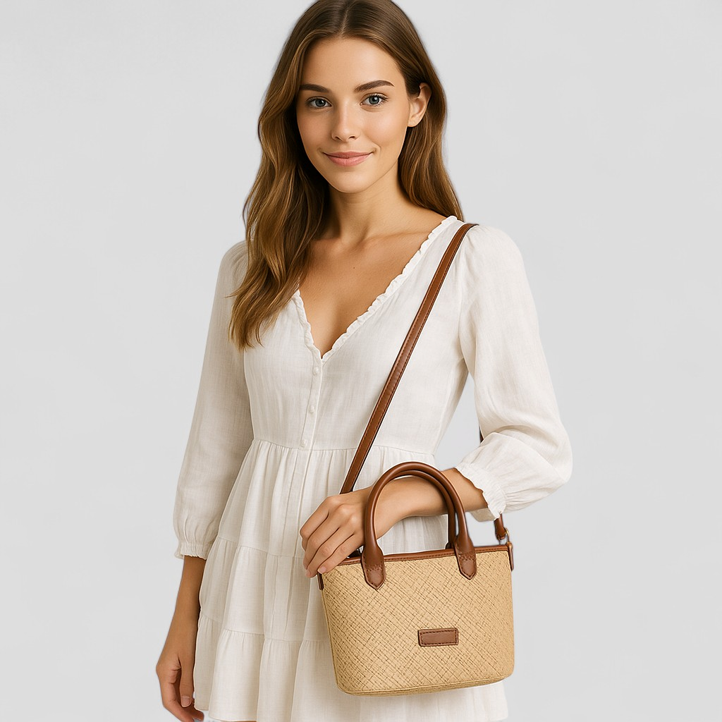 Lightweight Woven Straw Handbag for Summer Days Out