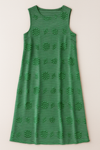 Floral Embroidered Sleeveless Midi Dress for Summer Days