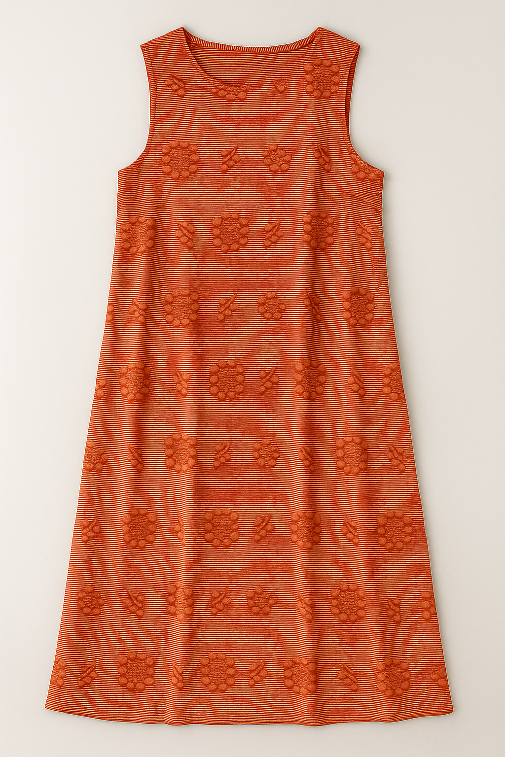 Floral Embroidered Sleeveless Midi Dress for Summer Days
