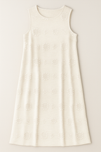 Floral Embroidered Sleeveless Midi Dress for Summer Days