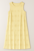 Floral Embroidered Sleeveless Midi Dress for Summer Days