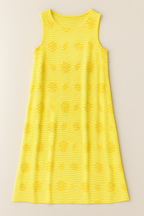 Floral Embroidered Sleeveless Midi Dress for Summer Days