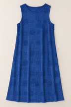 Floral Embroidered Sleeveless Midi Dress for Summer Days