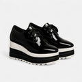 Lace Up Platform Derby Shoes with Square Toe