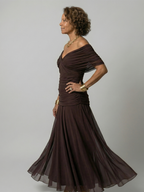 Off Shoulder Midi Dress with Draped Neckline