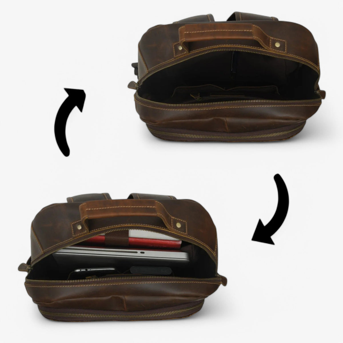 Mochila vintage resistente con tirantes acolchados