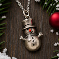 Snowman Pendant Necklace for Winter in Silver Colour