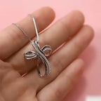 Pavé Infinity Cross Pendant Necklace with Sparkling Finish