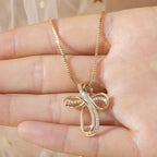 Pavé Infinity Cross Pendant Necklace with Sparkling Finish