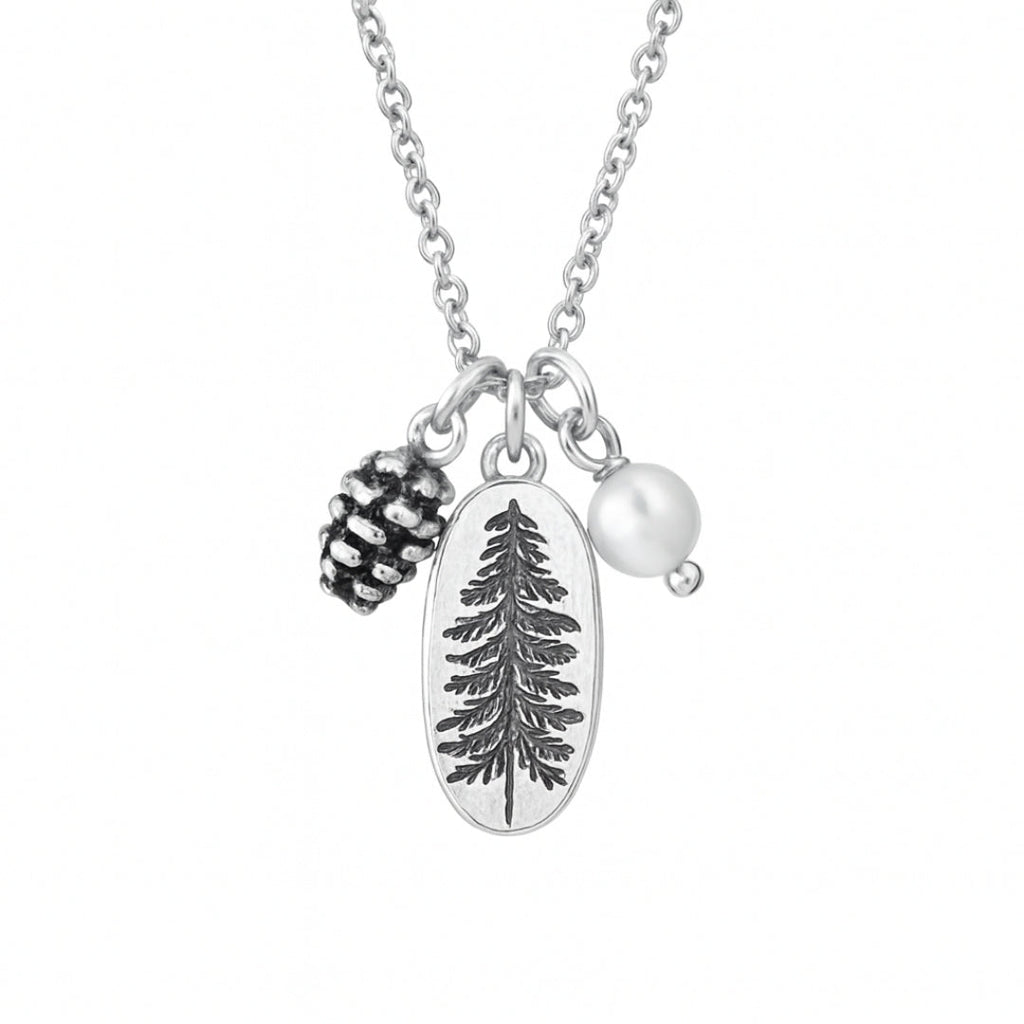 Naturinspirerat halsband med berlock och botanisk känsla