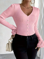 Floral V-Neck Jumper with Soft Handle