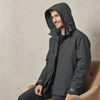 Unisex Water-Resistant Outdoor Jacket with Adjustable Hood