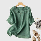 Lightweight Straight-Cut Blouse with Relaxed Drape