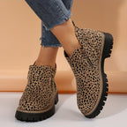 Ankle Boots with Side Zip and Sturdy Outsole