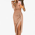 Off-Shoulder Evening Dress with Soft Flowing Silhouette