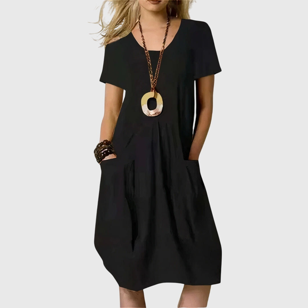 Casual A-Line Dress with Pockets