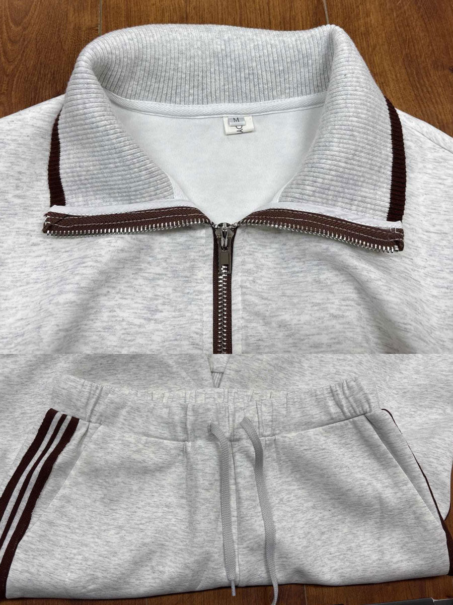 Conjunto de dos piezas de rayas con blusa y pantalones de pierna ancha