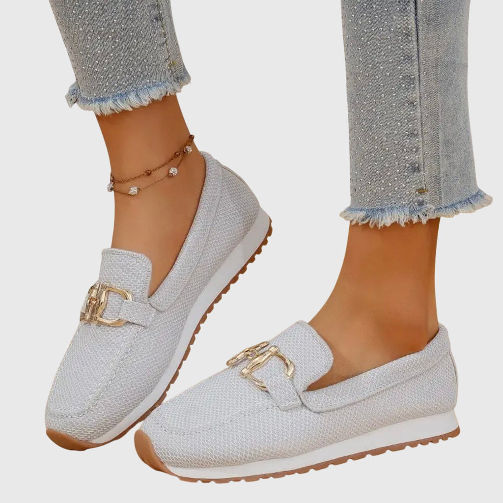 Breathable Loafers with Rubber Slip-Resistant Sole