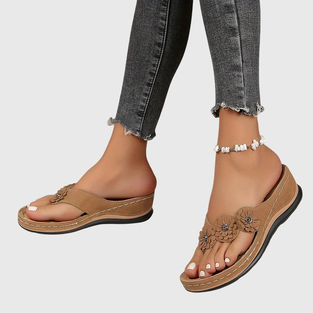 Contoured Flip Flops with Supportive Footbed