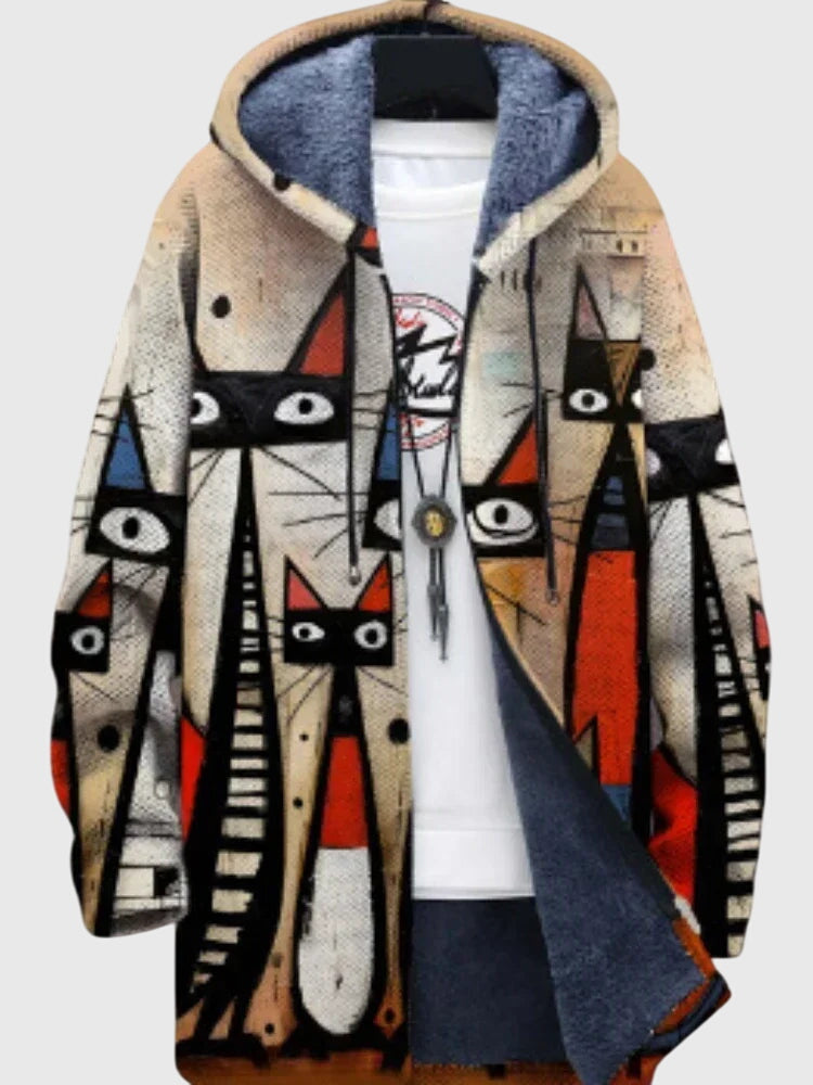 Artistic Print Jacket with Comfortable Fit