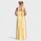 Strapless Maxi Dress with Contrast Bodice and Side Slit