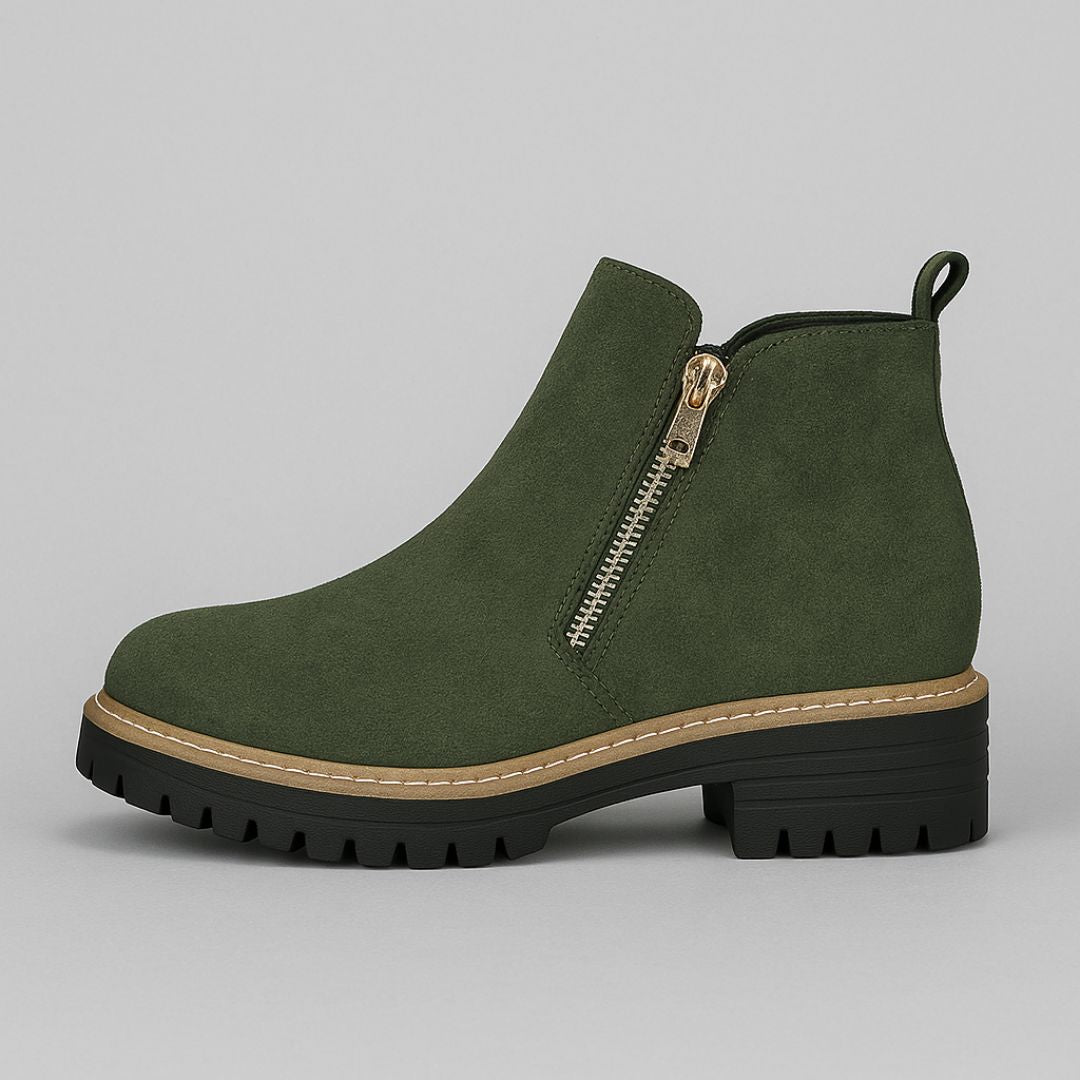 Botines con cremallera lateral y plantilla acolchada