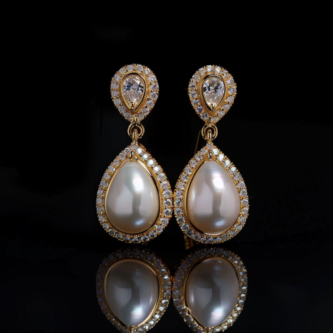 Water Drop Faux Pearl Earrings with Classic Look and Soft Lustre