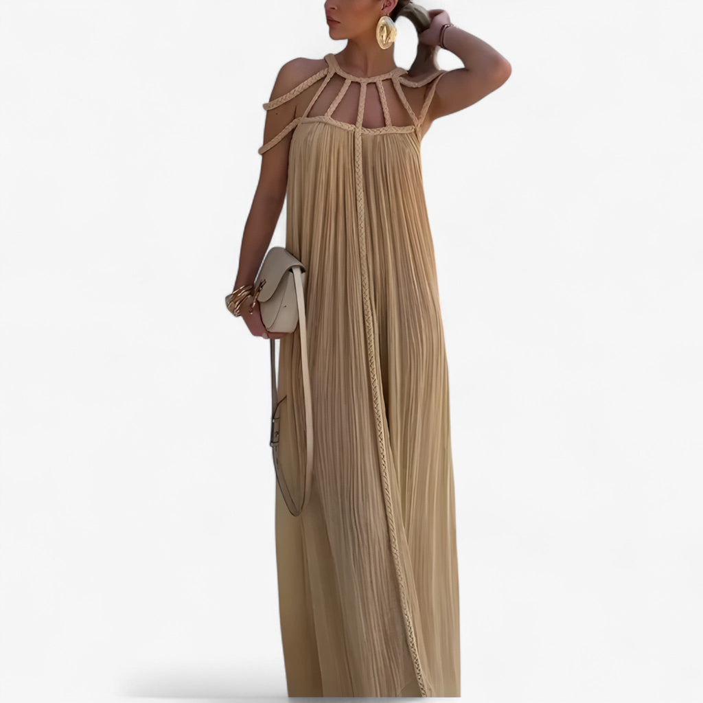 Vestido largo con una silueta fluida y estilizadora