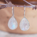 White Stone Drop Earrings in Silver Colour with Clean Elegance