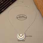 Modern Two-Tone Abstract Pendant Necklace with Sculptural Shape