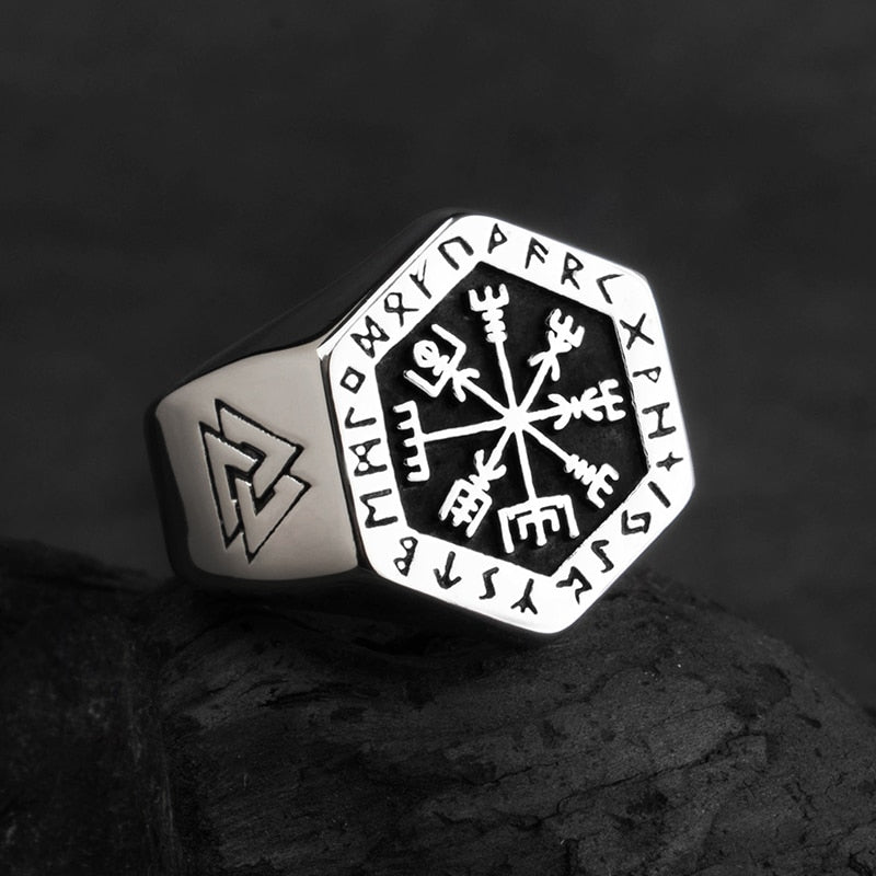 Vintage-Inspired Stainless Steel Ring for Men