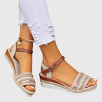 Slip in-sommarsandaler med ankelrem