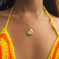 Small Shell Pendant Necklace with Seaside Charm in Gold Colour