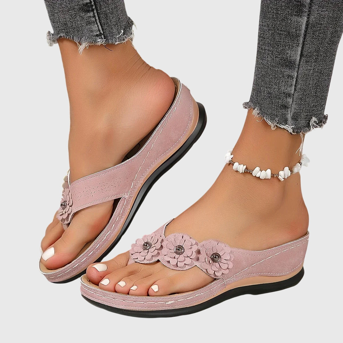 Contoured Flip Flops with Supportive Footbed