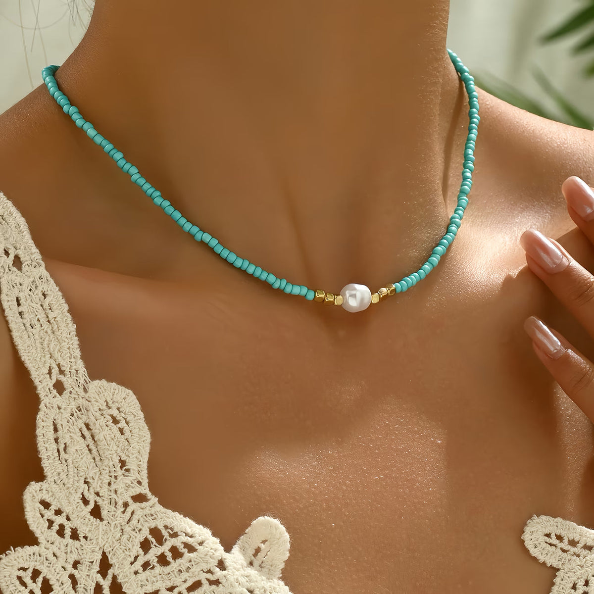 Minimal Faux Pearl Necklace with Extender Chain for Easy Fit